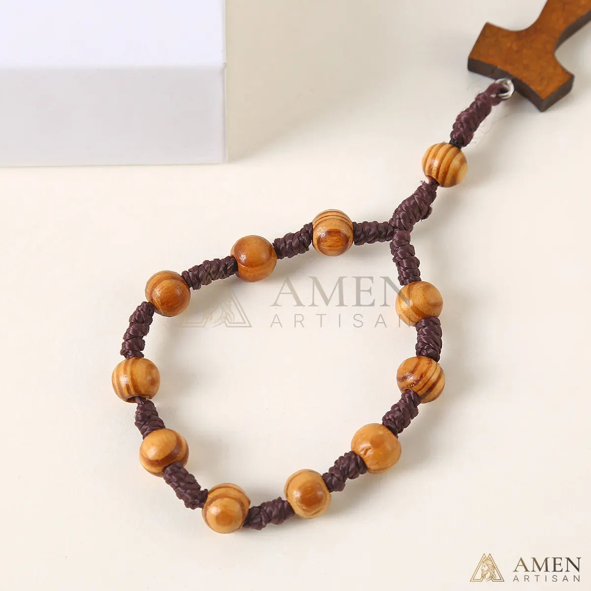 Nature Wood Rosary Amen Artisan