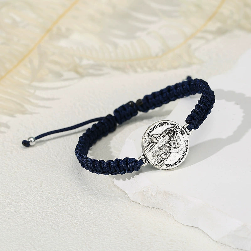 Saint Benedict Medal Braided Bracelet