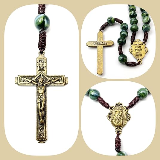 Amen Artisan Vintage Antique Blue Cross Woven Prayer Necklace