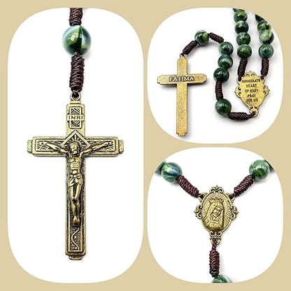 Amen Artisan Vintage Antique Blue Cross Woven Prayer Necklace