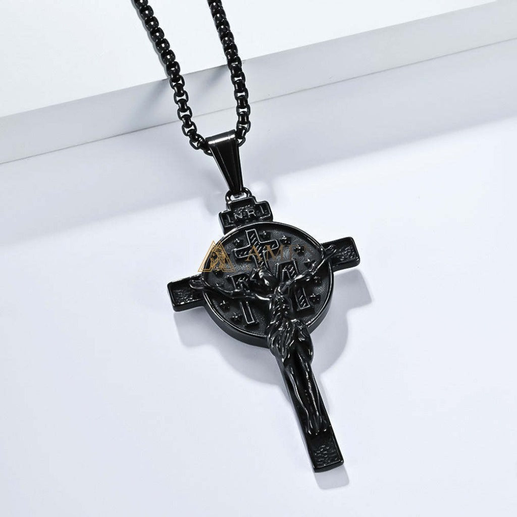 Titanium Steel Crucifix Necklace Amen Artisan