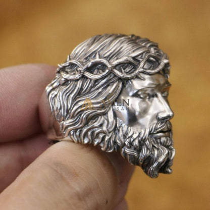 925 Sterling Silver Crown of Thorns Ring Amen Artisan