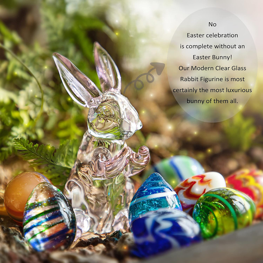 Crystal Pink-Eared Bunny Figurine Amen Artisan