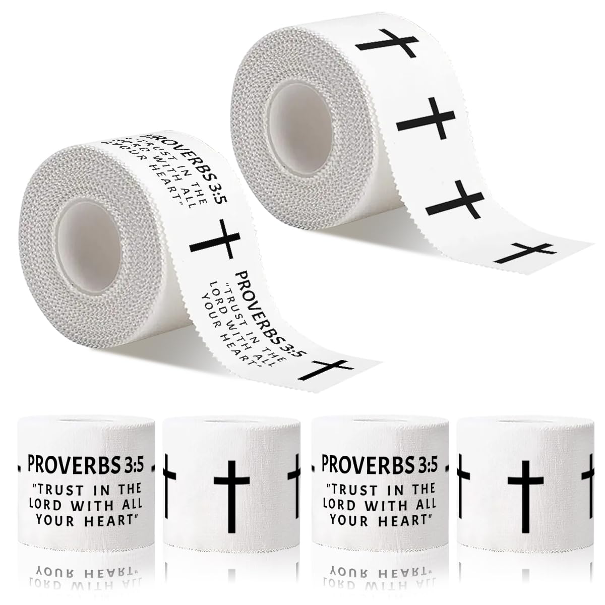 Christian Athletic Tape – Faith-Inspired Sports Tape with Cross & Scripture Print