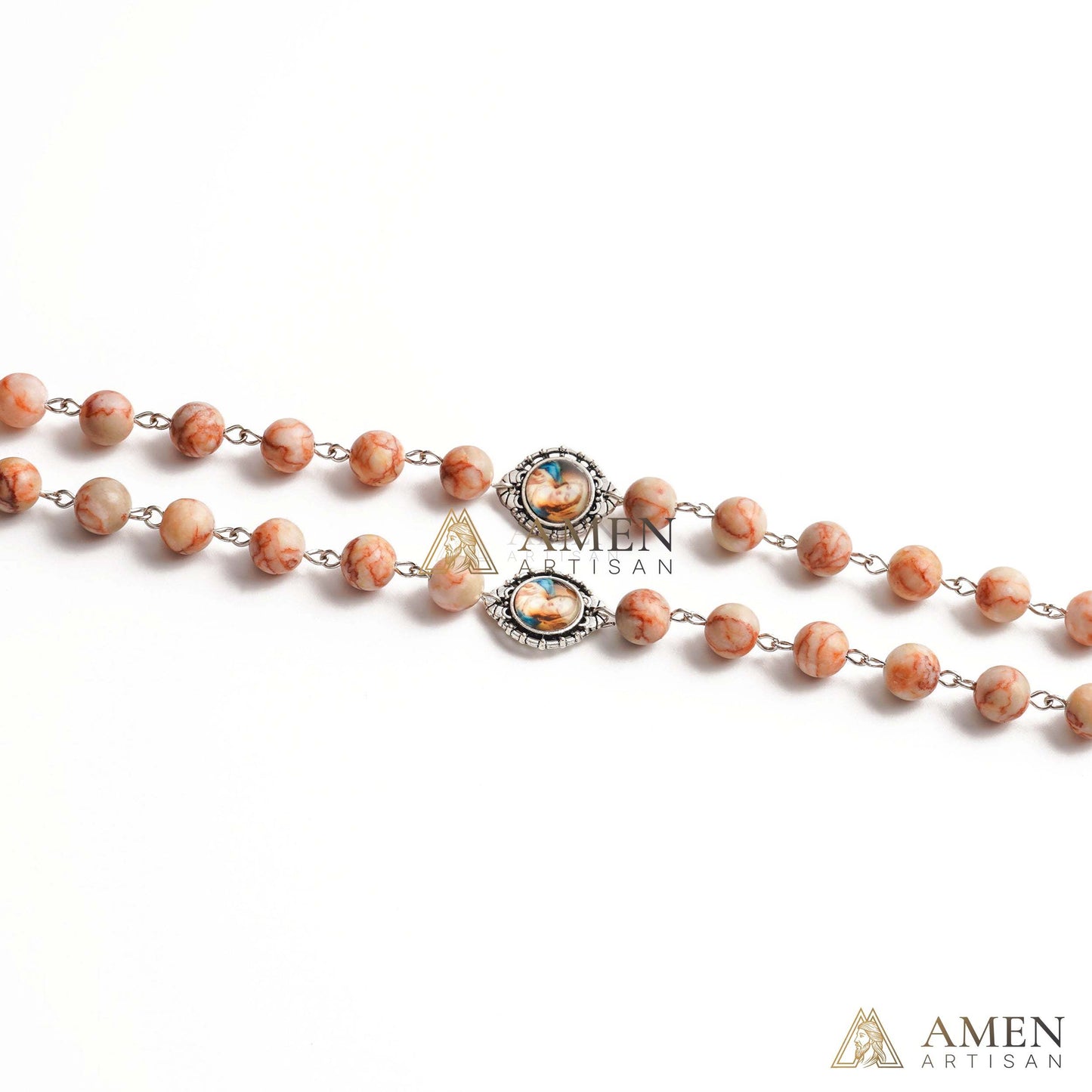 Red Vein Jasper Rosary Amen Artisan