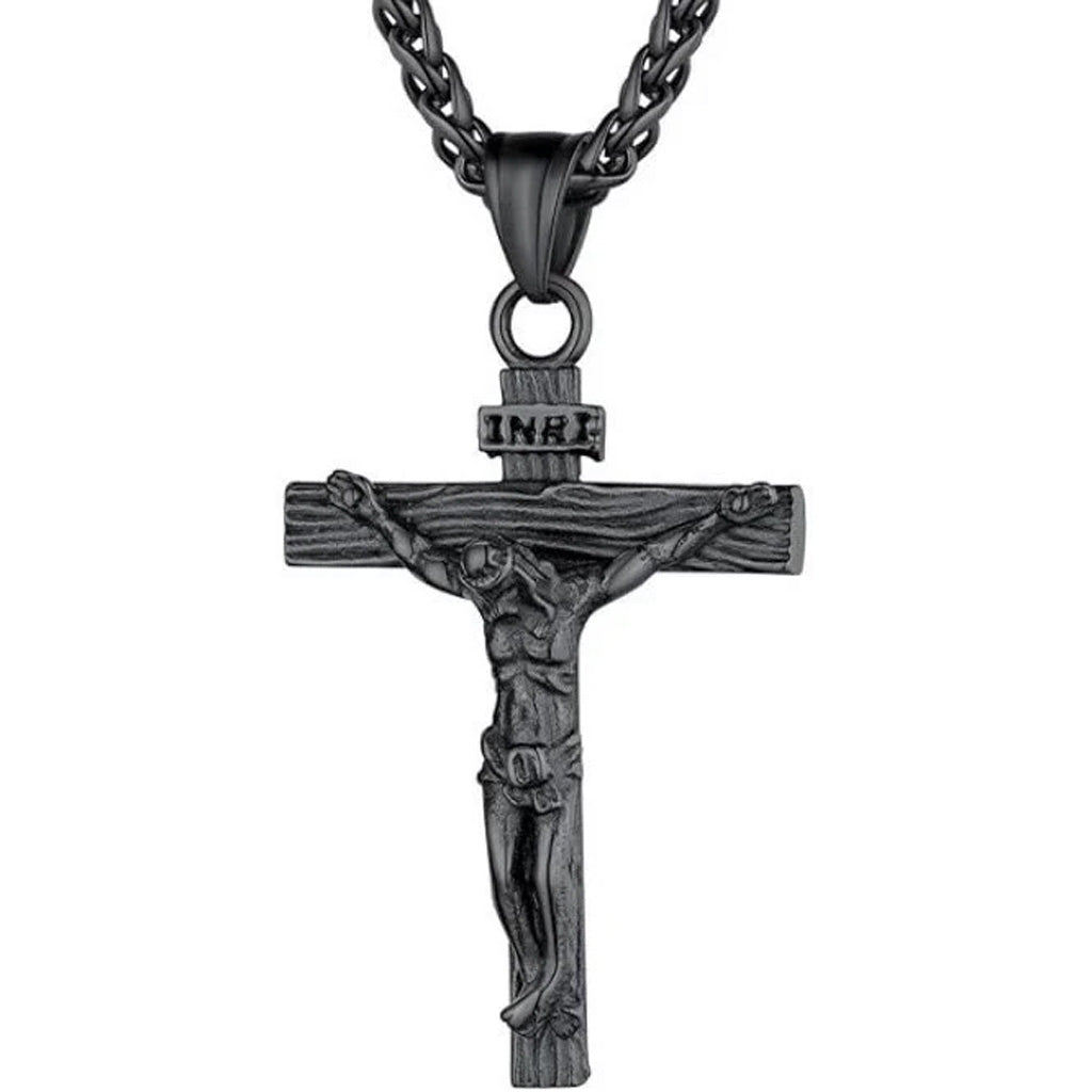 INRI Jesus Crucifix Necklace with Detailed Pendant — Faith