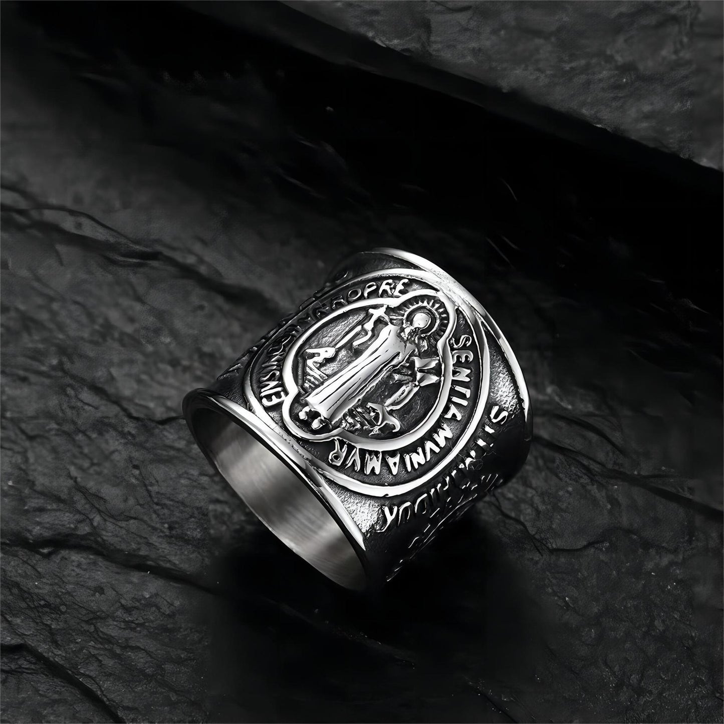 Saint Benedict Image Ring Amen Artisan