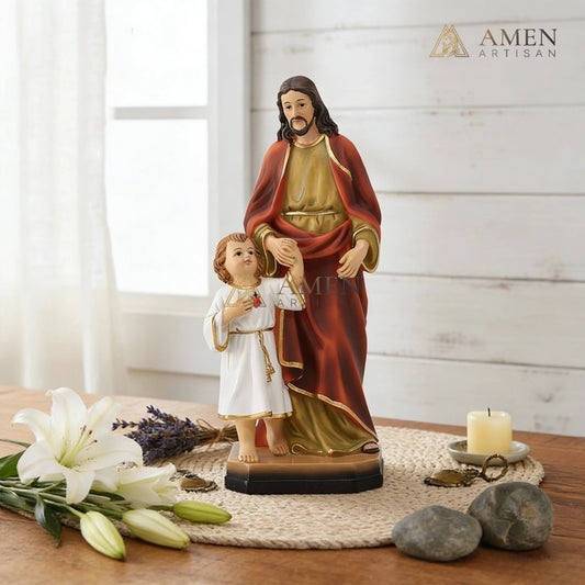 Jesus with Children Statue Amen Artisan