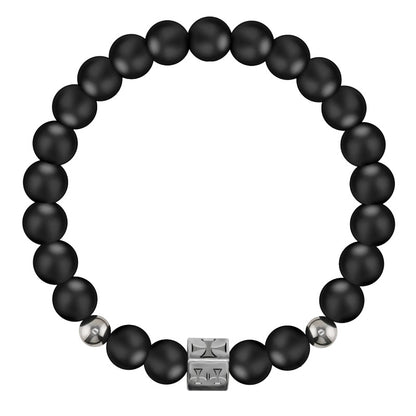 Matte Black Cross Bracelet