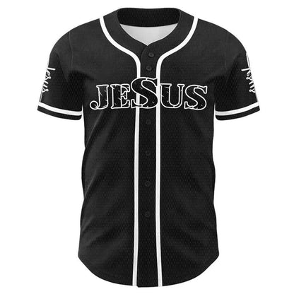 Jesus The Way Truth Life Baseball Jersey with Black Gold Faith Print — Faith