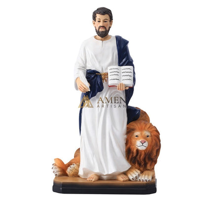 St. Mark the Evangelist with Lion Statue Amen Artisan