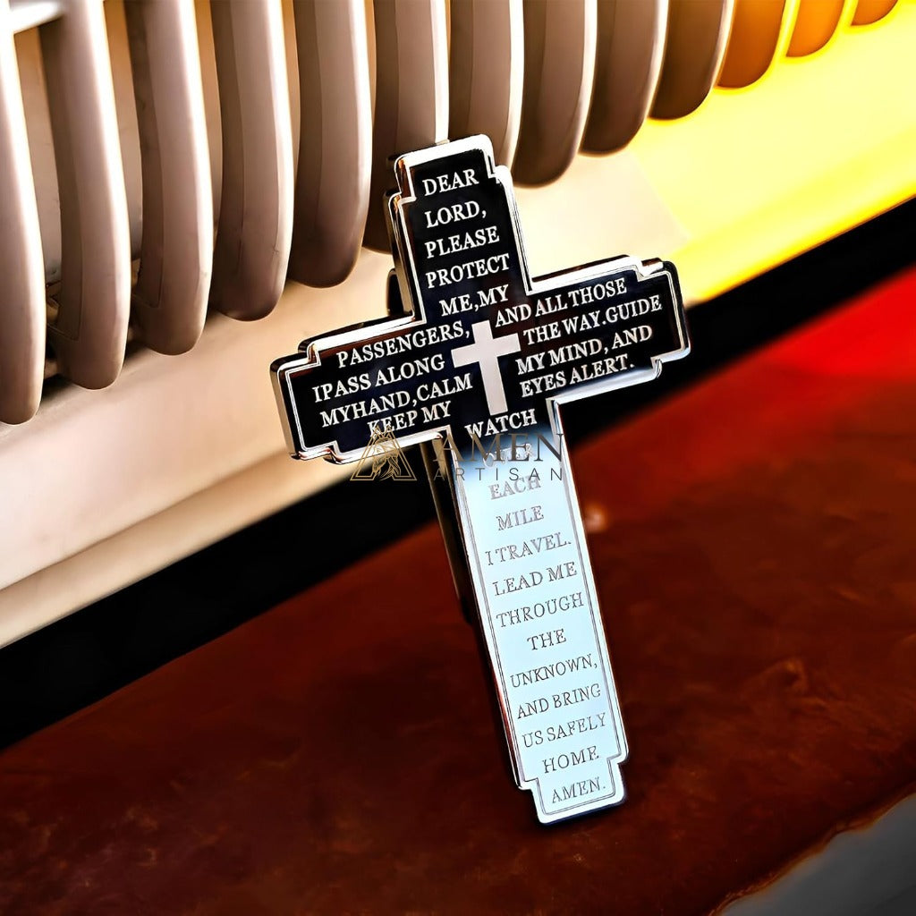 Protective Cross Car Visor Clip Amen Artisan