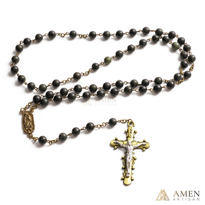 Nephrite Our Lady of Guadalupe Medal Rosary Amen Artisan
