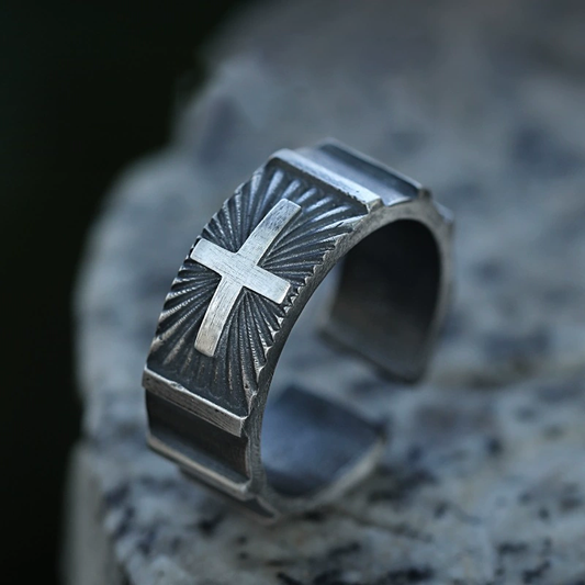 Joshua 1:9 Fearless Cross Ring