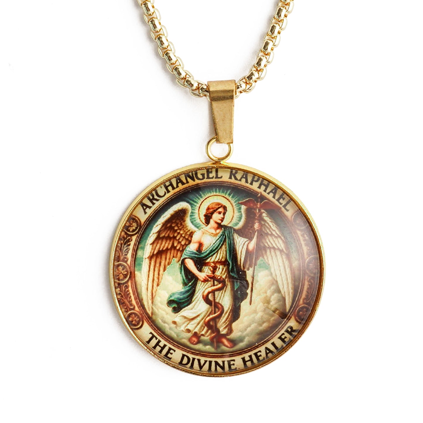 Archangel Raphael Pendant Necklace - Healing & Protection | Amen Artisan