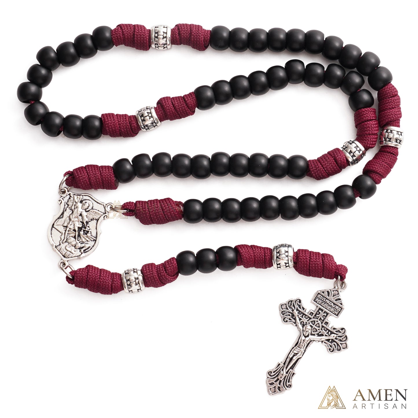 St. Michael Paracord Rosary with Jesus Crucifix - Protection & Strength