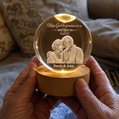 【Deal Today】Personalized Photo Crystal Night Light with Custom Quote and Names