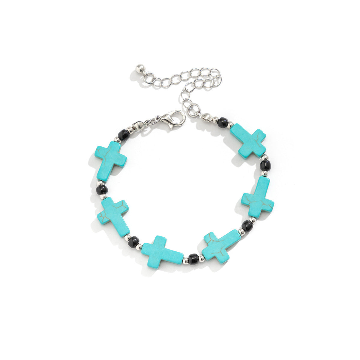 【Deal Today】Turquoise cross adjustable bracelet