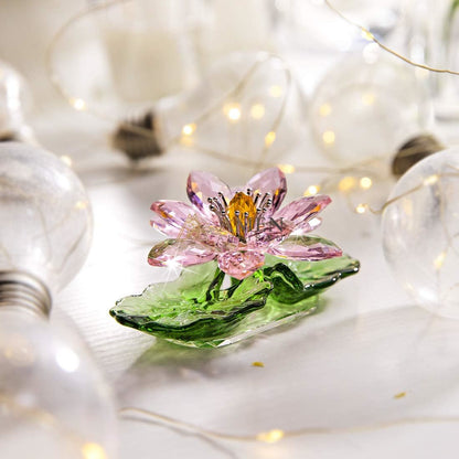 Crystal Lotus Statue Amen Artisan