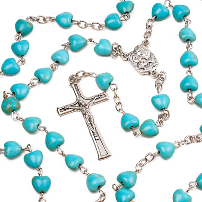 Turquoise Heart Rosary