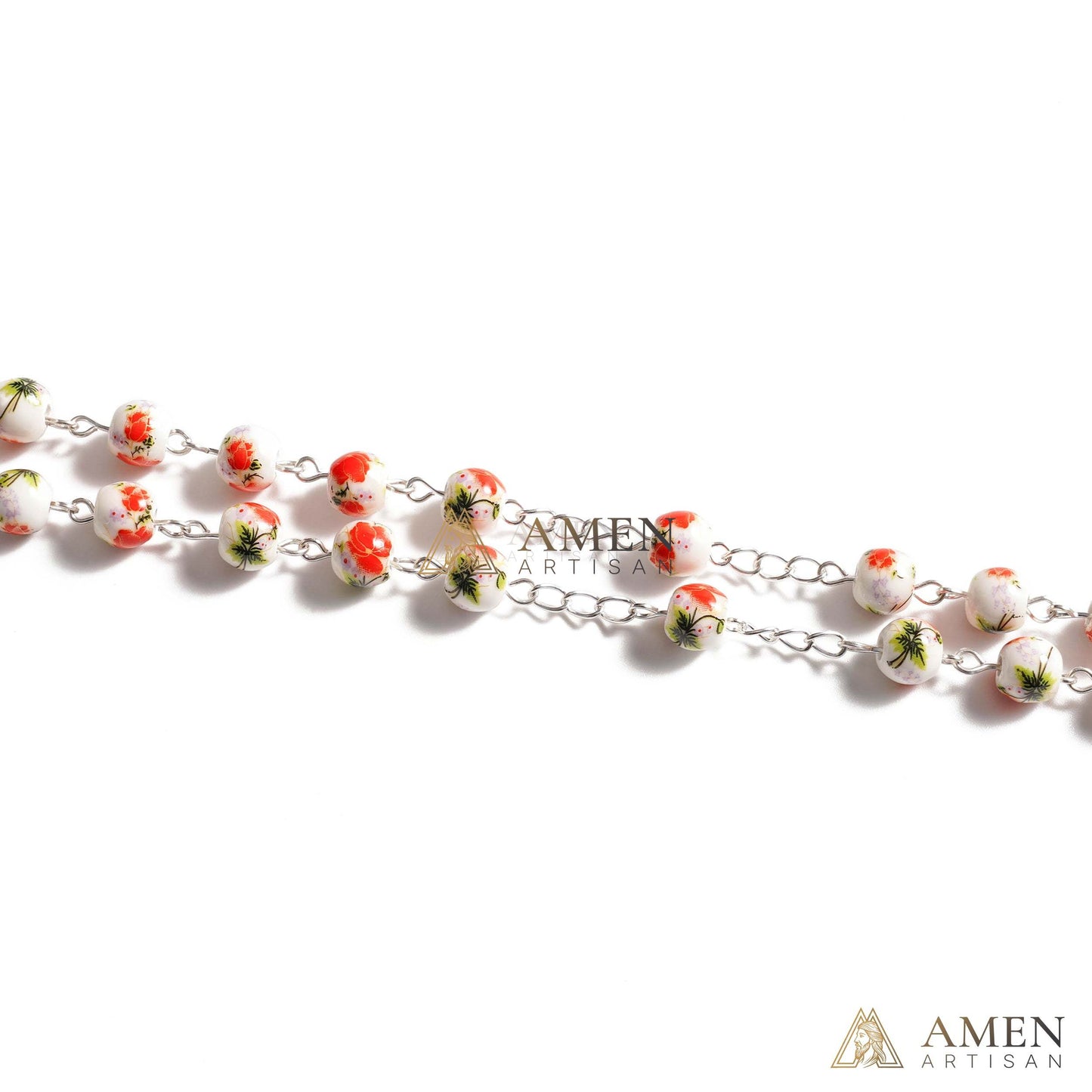 Poppy Ceramic Rosary Amen Artisan