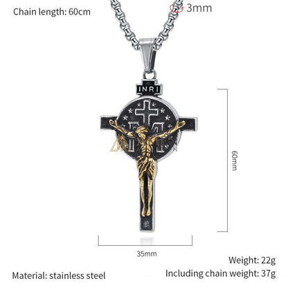 Titanium Steel Crucifix Necklace Amen Artisan