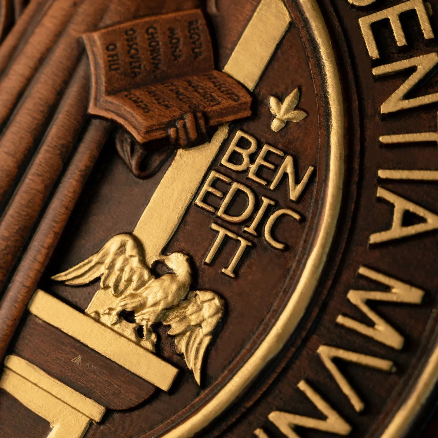 Saint Benedict Medal Wood Carving Amen Artisan