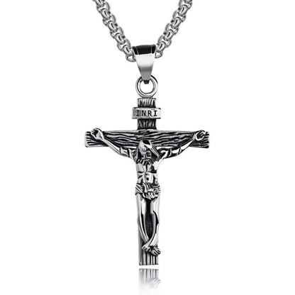INRI Jesus Crucifix Necklace with Detailed Pendant — Faith