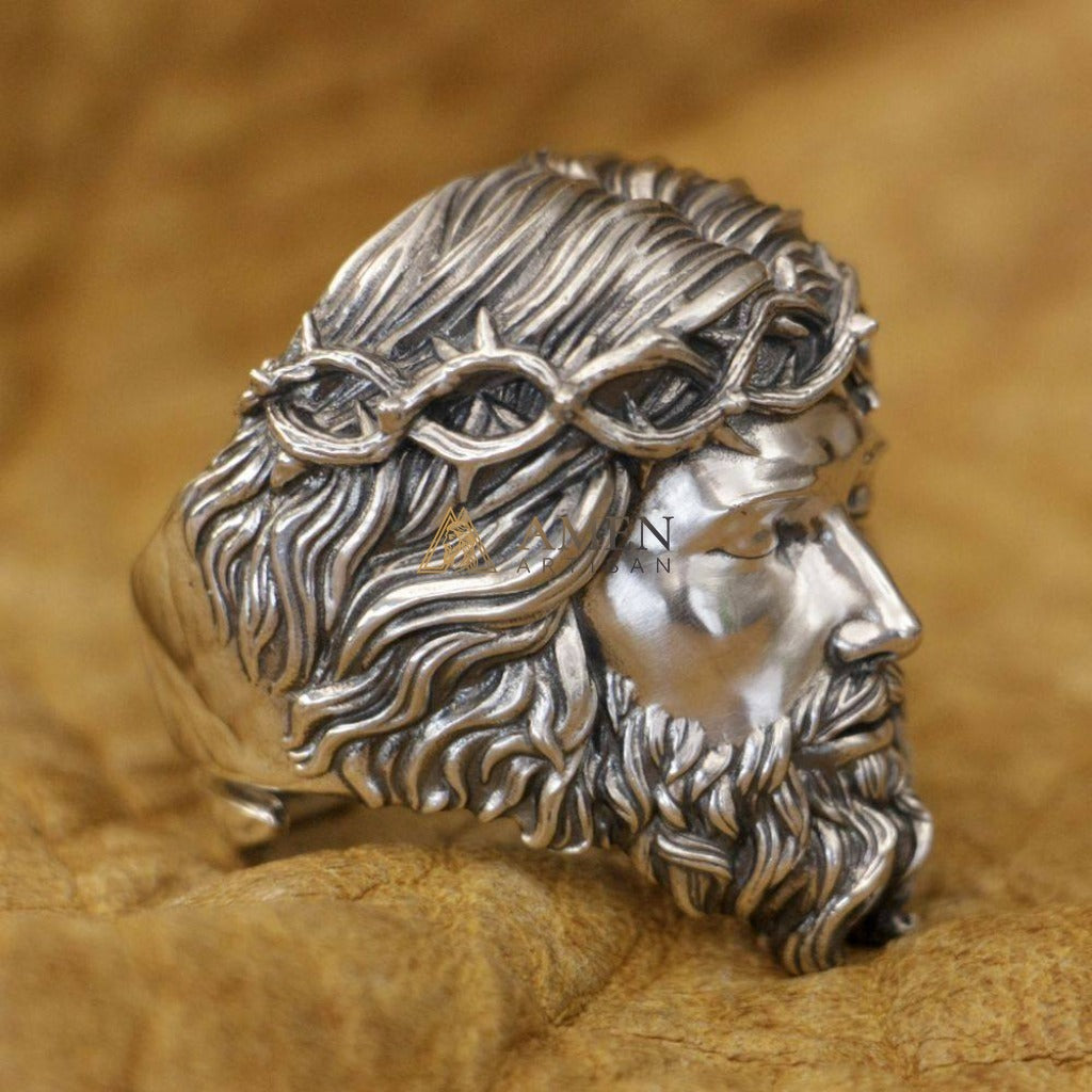 925 Sterling Silver Crown of Thorns Ring Amen Artisan