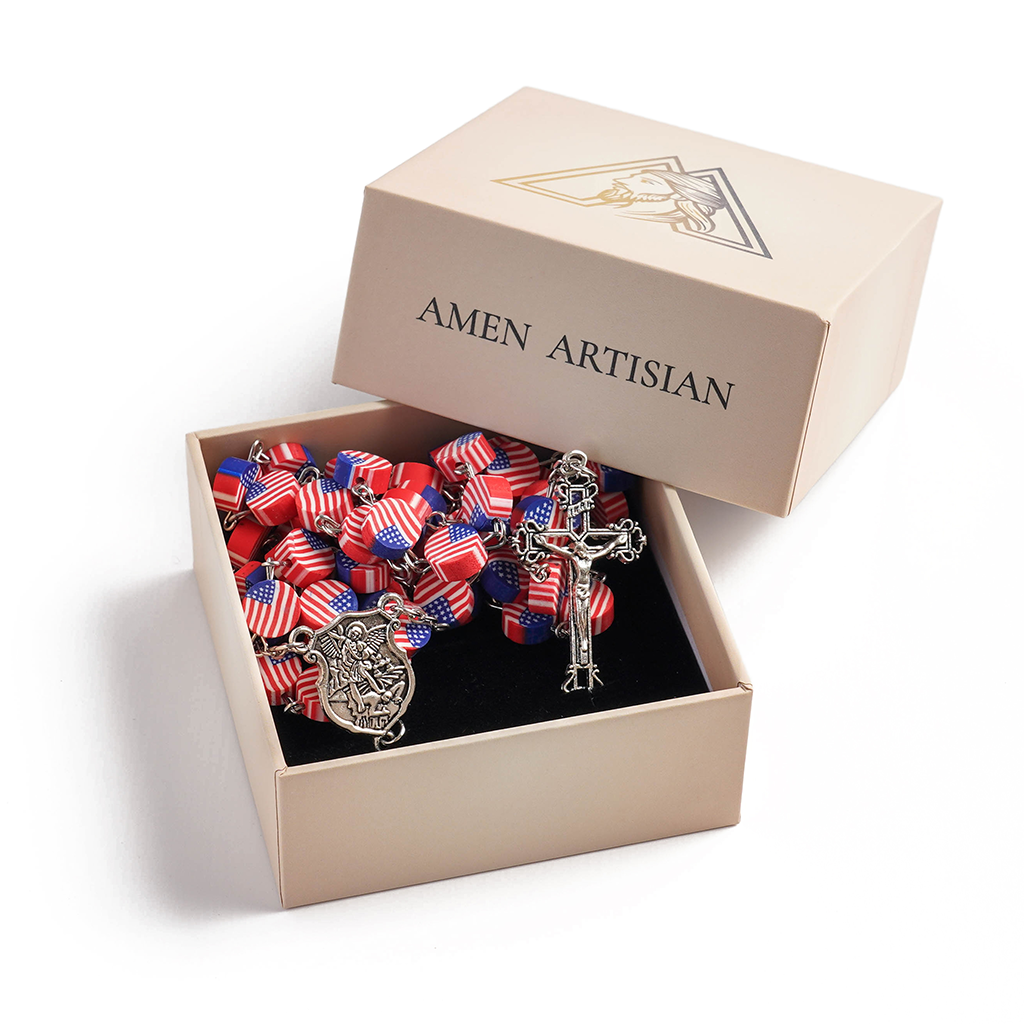 American Flag St. Michael Rosary Amen Artisan