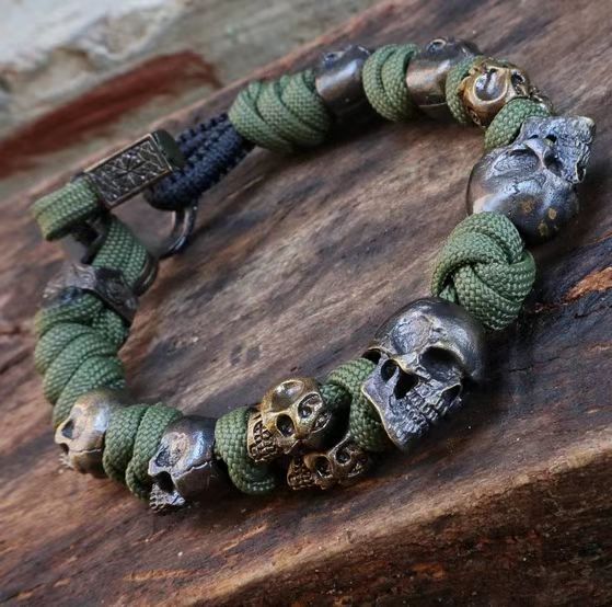 Skull Woven Paracord Bracelet Amen Artisan