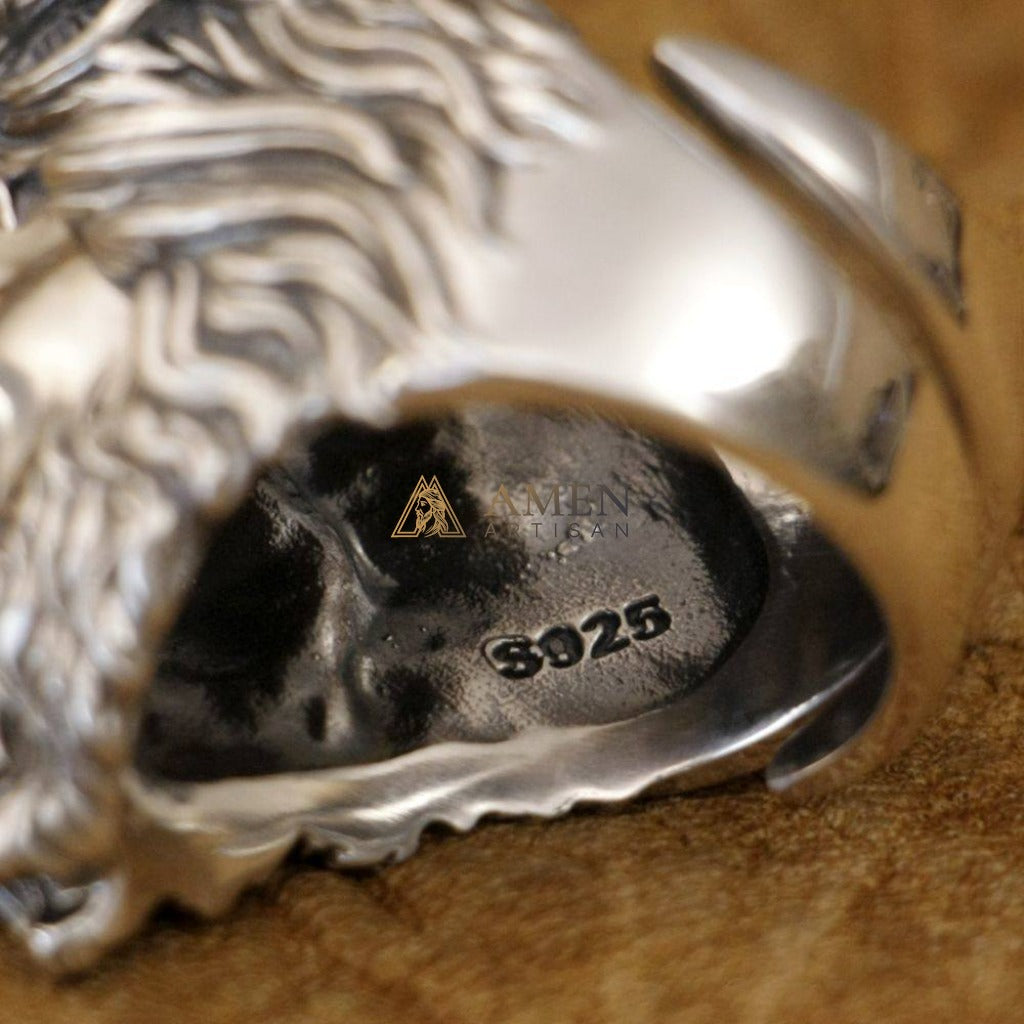 925 Sterling Silver Crown of Thorns Ring Amen Artisan