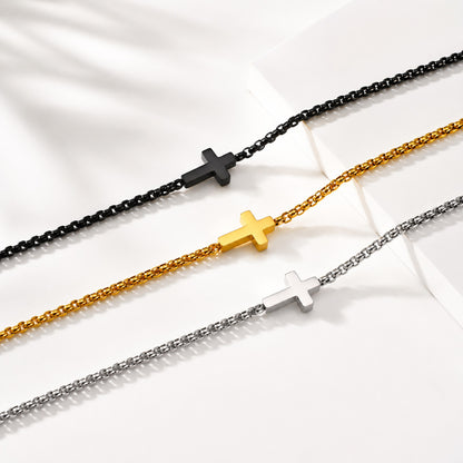 A Simple Daily Reminder of Faith — Titanium Steel Cross Necklace