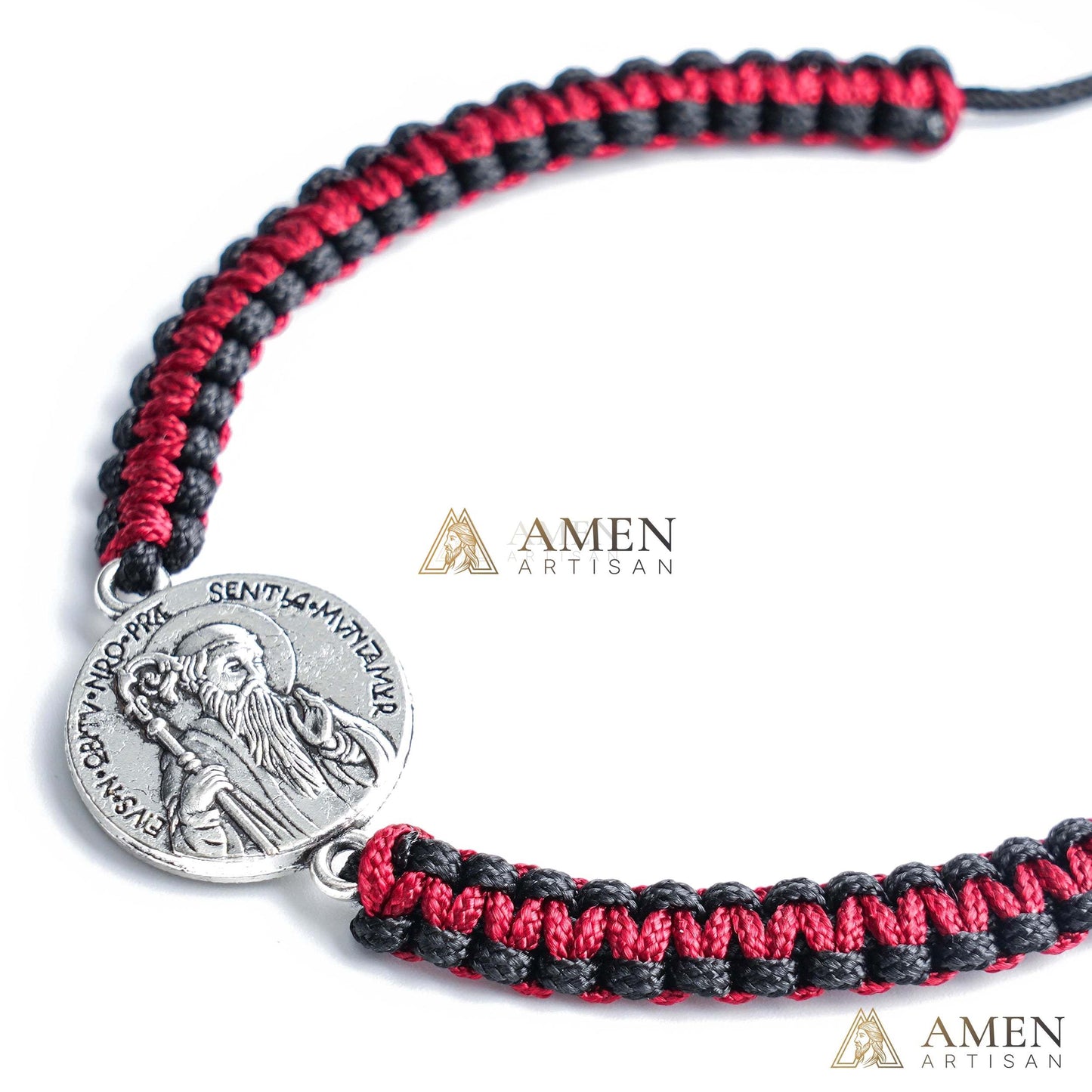 Jesus Portrait Pendant Braided Bracelet Amen Artisan