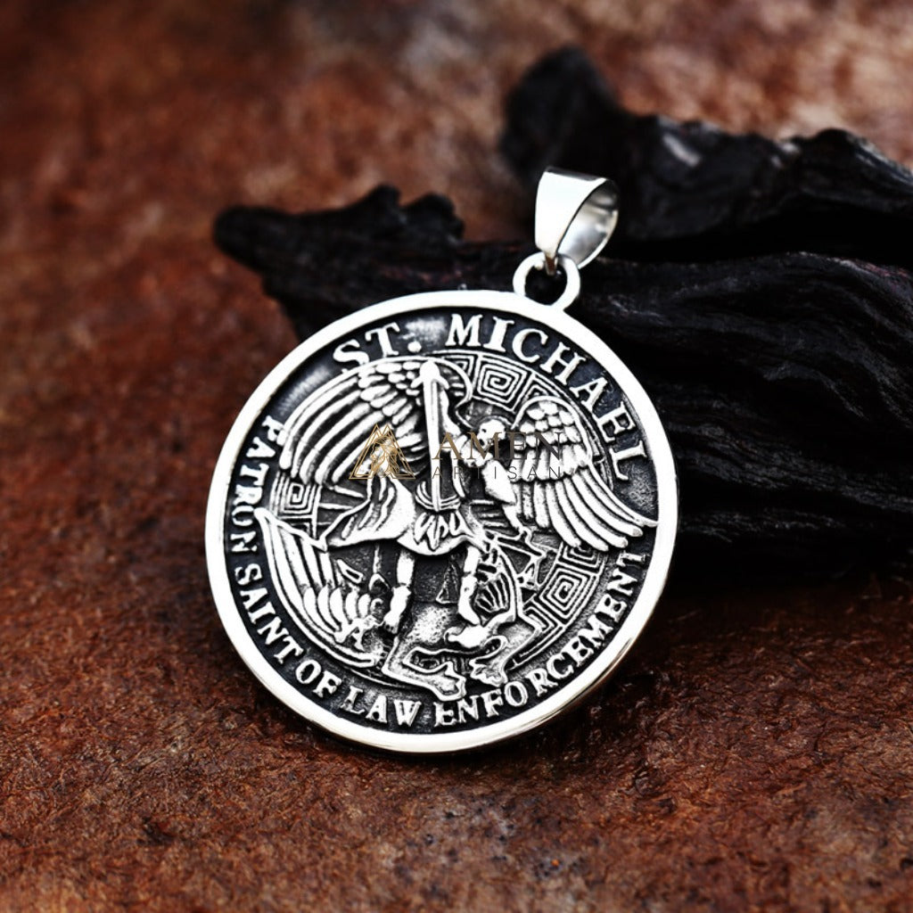 Saint Michael the Archangel Pendant Necklace Amen Artisan