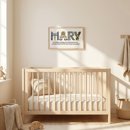 Personalized Faith Name Art Frame  – Baptism & First Communion  | Amen Artisan