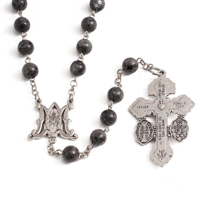 Labradorite Miraculous Medal Rosary Amen Artisan