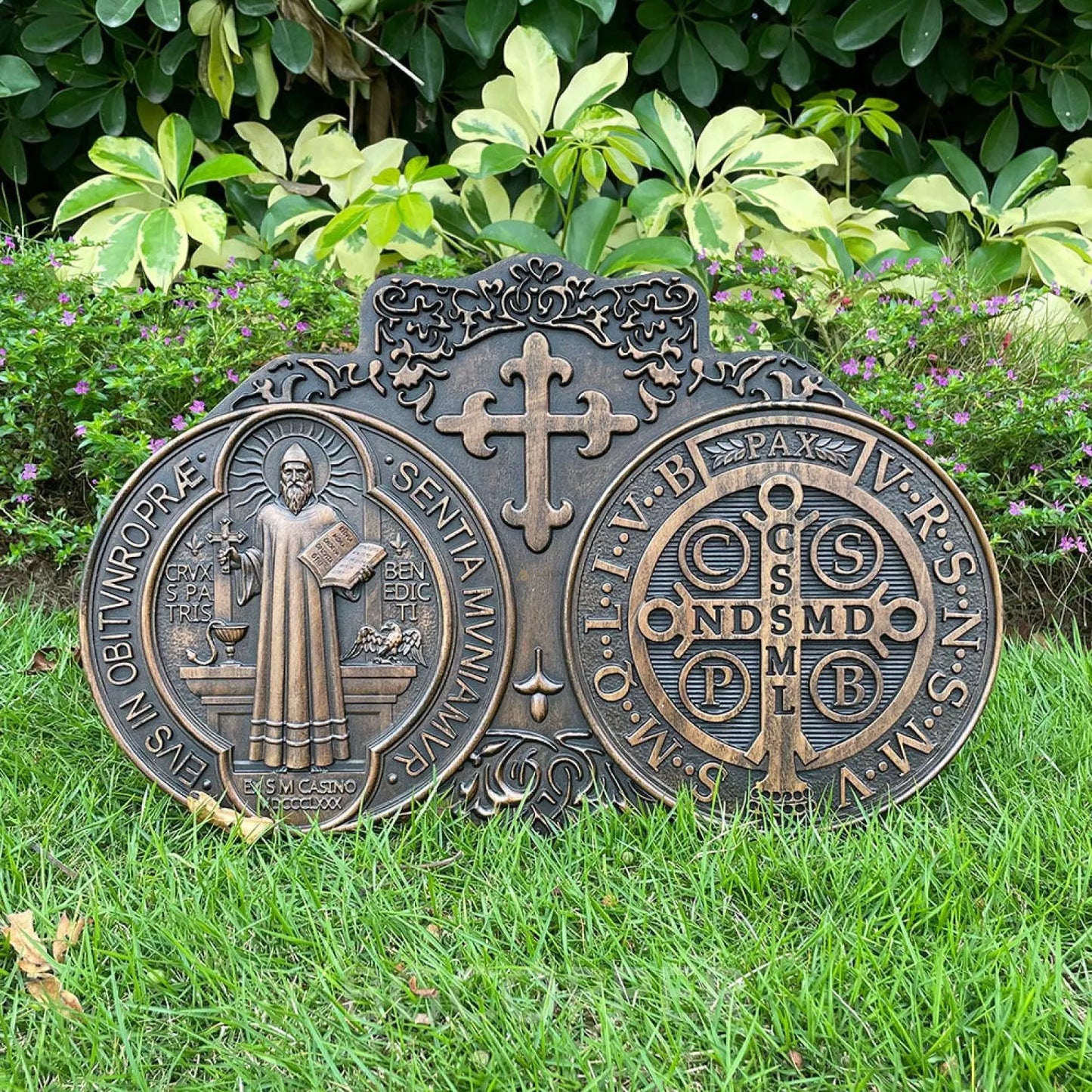 Saint Benedict Medal Wood Carving Amen Artisan
