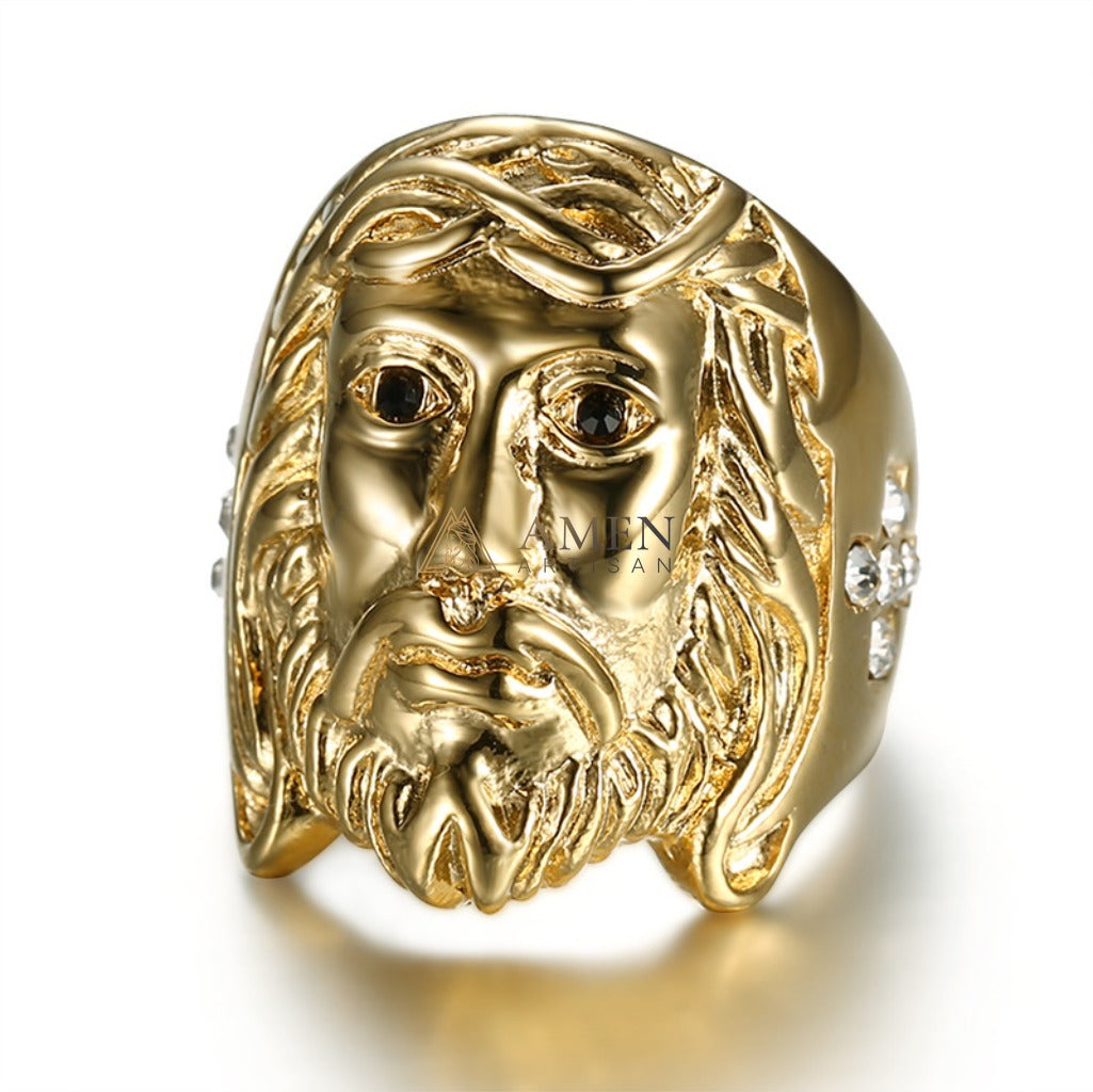 Zircon Jesus Crown of Thorns Ring Amen Artisan