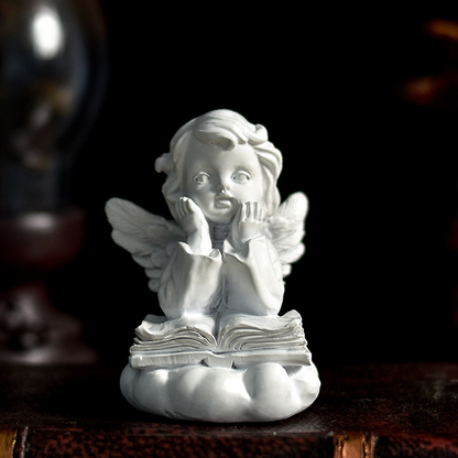 Vintage Fairy & Angel Sculpture | Whimsical Desktop Vignette, Miniature Enchantment