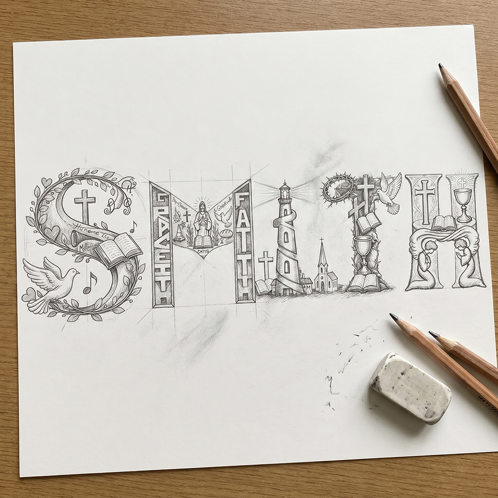 Personalized Christian Family Name Art Frame  | Amen Artisan