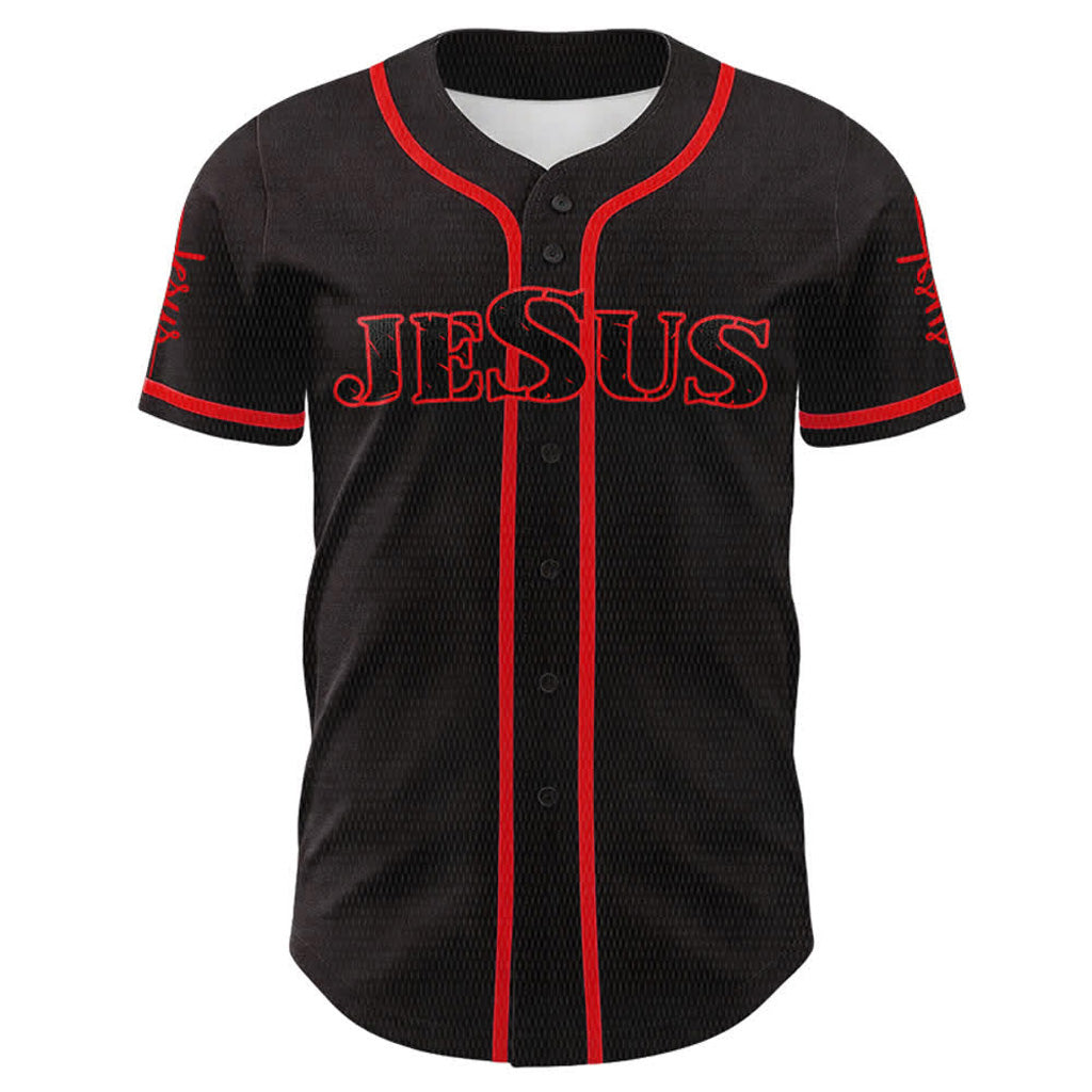 Jesus The Way Truth Life Baseball Jersey with Black Gold Faith Print — Faith