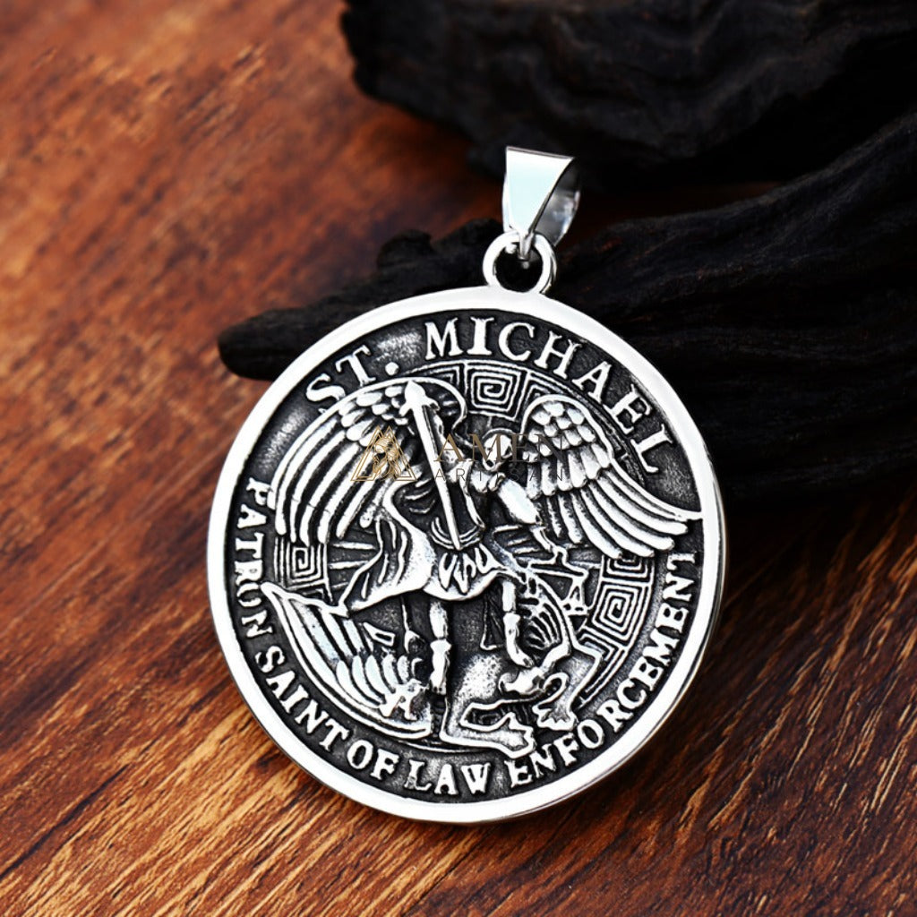 Saint Michael the Archangel Pendant Necklace Amen Artisan