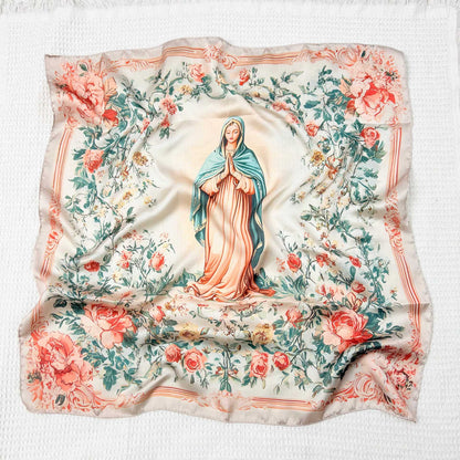 Silk Scarf with An Image of The Virgin Mary Amen Artisan
