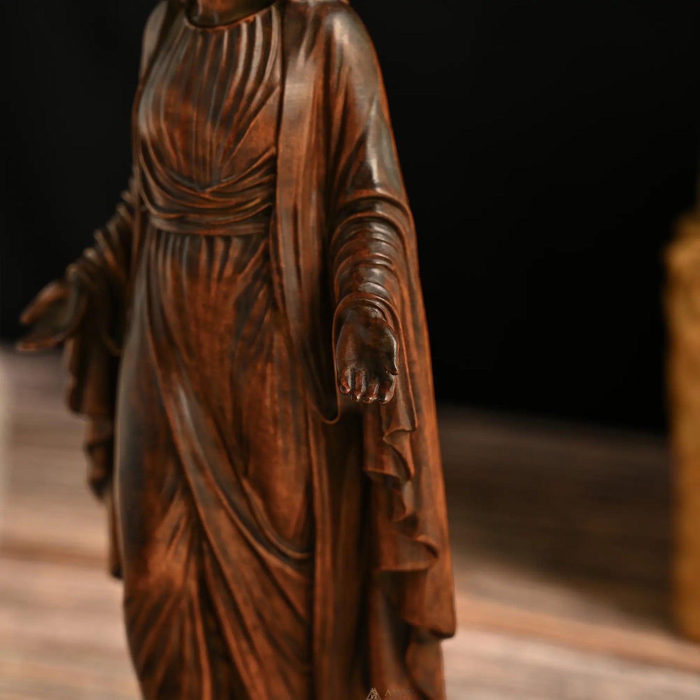Our Lady of Grace Wood Carving Amen Artisan