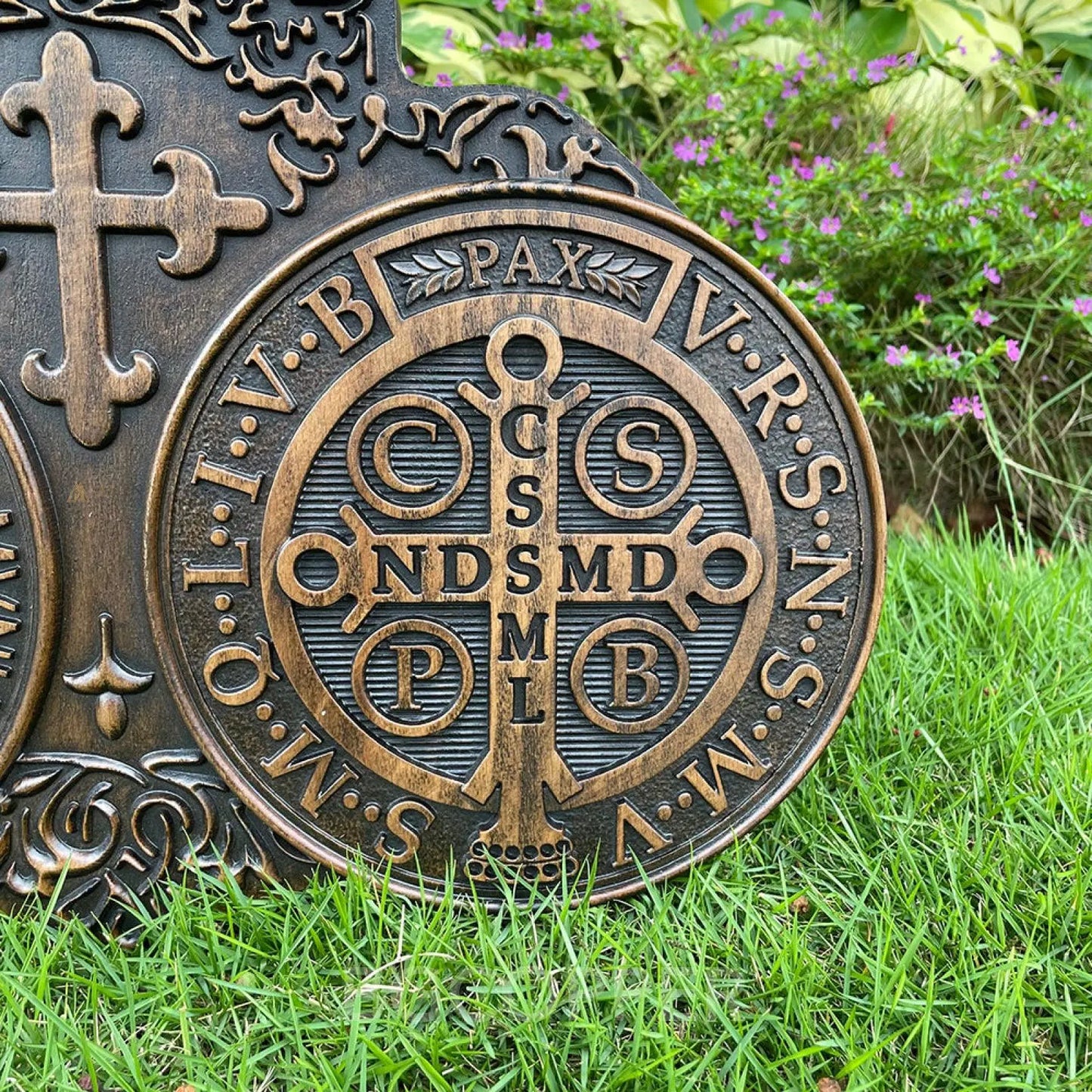 Saint Benedict Medal Wood Carving Amen Artisan