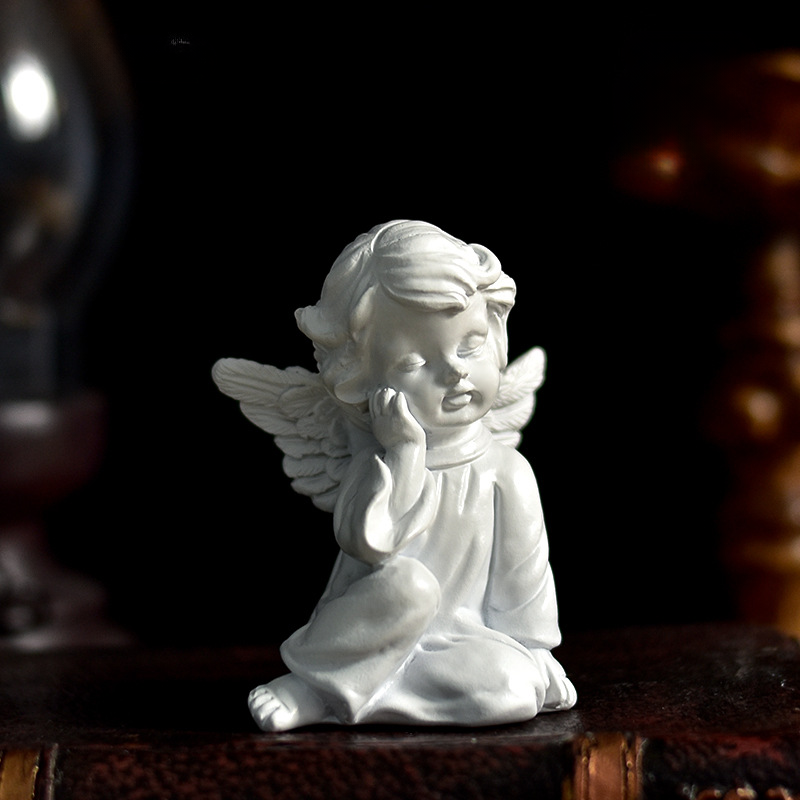 Vintage Fairy & Angel Sculpture | Whimsical Desktop Vignette, Miniature Enchantment