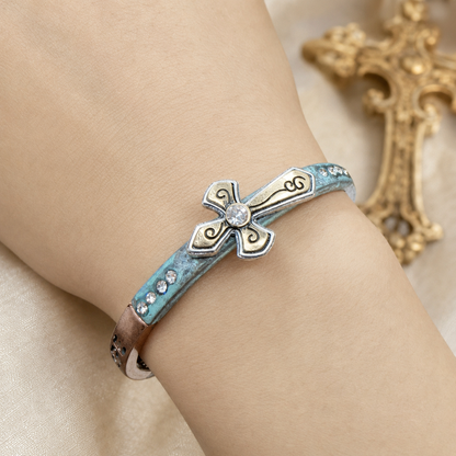 50% OFF|Vintage Cross Stretch Bracelet with Rhinestone Accents