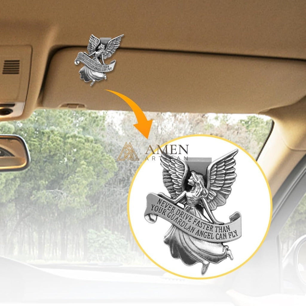 Guardian Angel Car Visor Clip Amen Artisan