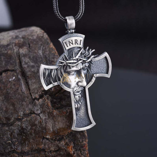 【Deal Today】Jesus Crown of Thorns Cross Pendant with Chain | Amen Artisan